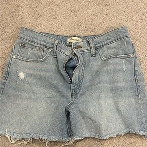 Madewell Light Blue Distressed Jean Shorts